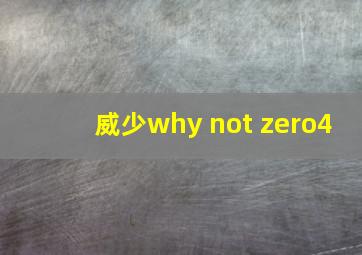 威少why not zero4